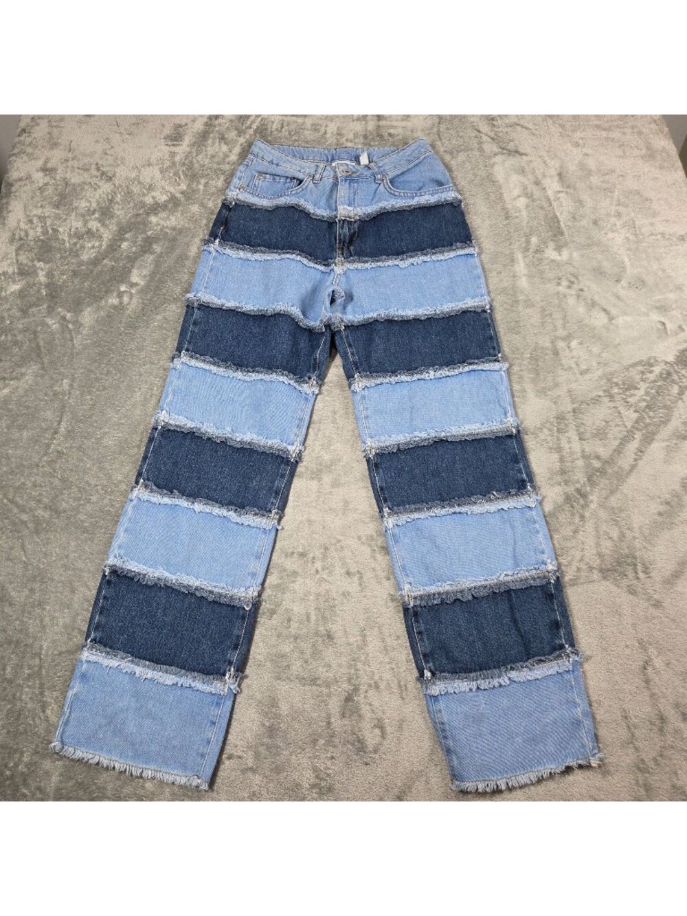Ragged Jeans Womens 26 Priest Infringement Colorblock Dad Fit Baggy Denim